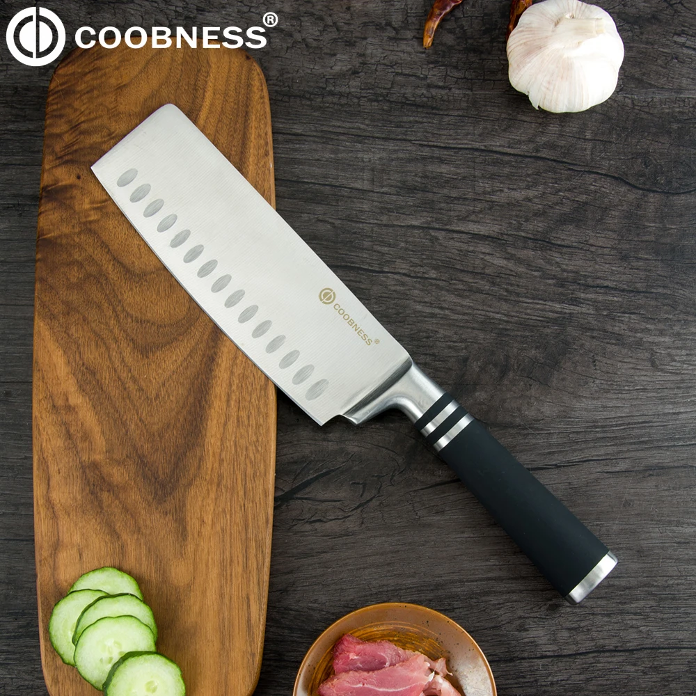 Stainless Steel Chef Knife Slicing Bread Santoku Knives Utility Knives For Cutting Shredding Meat Fish Vegetable Kitchen Knife