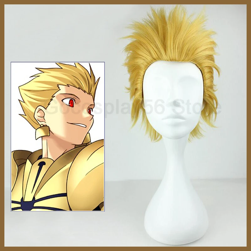 Fate Zero Stay Night Gilgamesh Hairwear золотые короткие волосы для косплея абсолютная