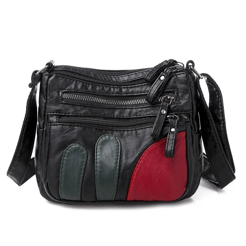 Черные зимние роскошные кожаные сумки с листьями для женщин дизайнерские женские сумки через плечо для мам - Цвет: Style 2