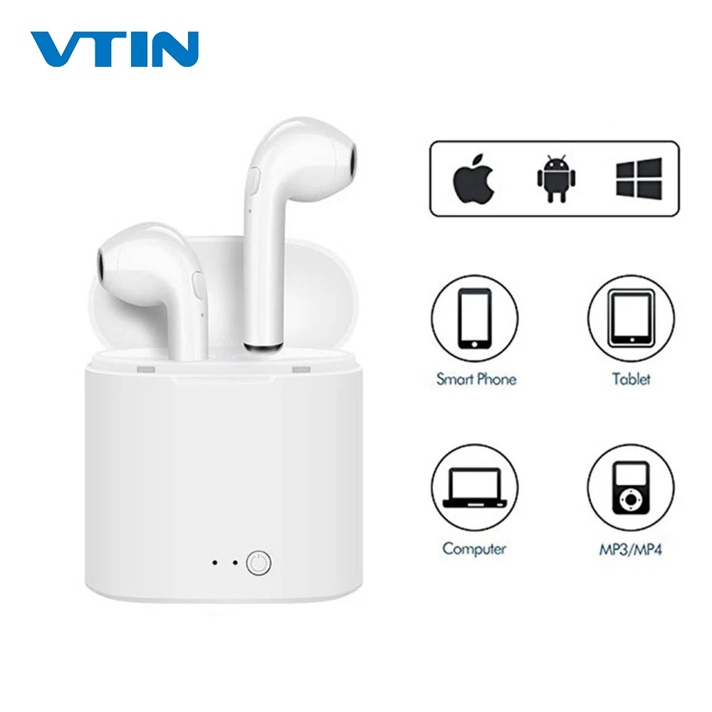 Comprare Nuovo i7s TWS Mini Auricolari Senza Fili HiFi Stereo Auricolare Bluetooth Auricolari Cuffie Con Il Mic Per il iPhone XS X 8 7 Huawei P20