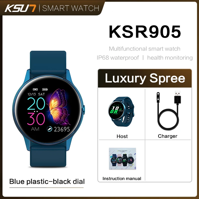 KSR905 Смарт-часы фитнес-трекер для женщин Bluetooth SmartWatch IP68 водонепроницаемый монитор сердечного ритма и артериального давления смарт-браслет - Цвет: KSR905-N