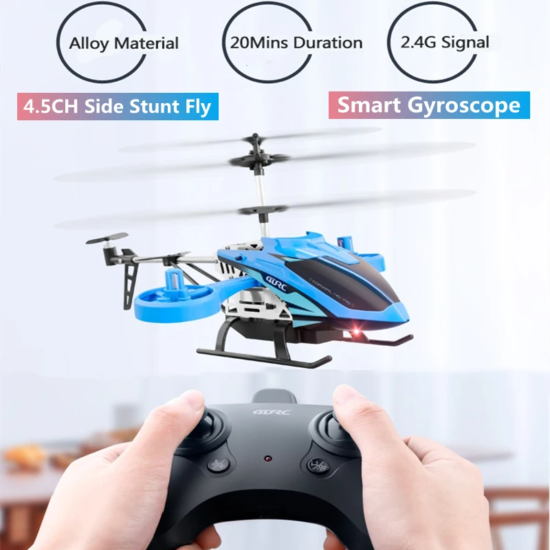 Silde Stunt Filght RC Heilcopter 4.5CH 20Min Alloy Body 100M Intelligent Gyroscope Speed Switch Cool Lighting Remote Control Toy model helicopter