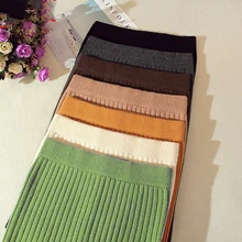 NIBESSER Новое поступление женские юбки осень зима теплая трикотажная прямая юбка женская мода ребристая юбка средней длины