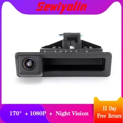 Cámara de marcha atrás para coche, lente ojo de pez 1080P, manija de maletero de respaldo para BMW X5 X6 E39 E46 E60 E70 E82 E90, sensores de estacionamiento