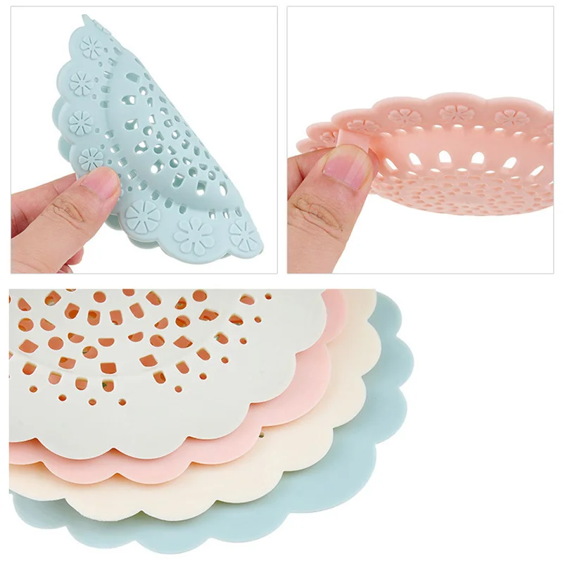 2pcs/lot Plastic Kitchen Flower Shape Sink Filter Bathroom Sewer Drain Hair Strainers Filter Bathroom Sink