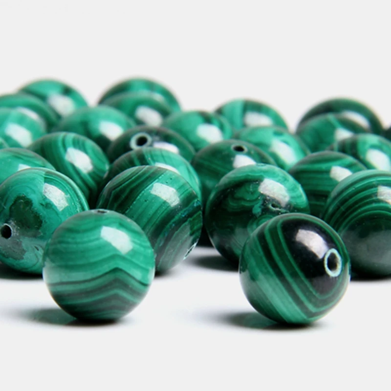 Simple Piedras Preciosa Verde Malaquita Pendiente De Boton Bola Redonda Para Mujer 925 Plata De Ley 925 6Mm 