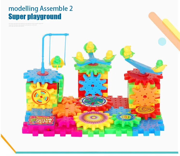 81 шт. электрические шестерни 3D модель головоломки строительные наборы пластиковые кирпичные блоки Раннее детство Alpinia Oxyphylla развивающие игрушки подарок