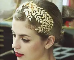 Греческие свадебные аксессуары для волос головной убор головная повязка с золотыми листьями расческа для волос заколка Корона Золотой