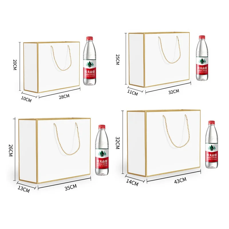 

100 шт./лот новый креативный дизайн золотые крафтовые белые бумажные пакеты с ручкой для свадебвечерние бумажные подарочные пакеты оптом
