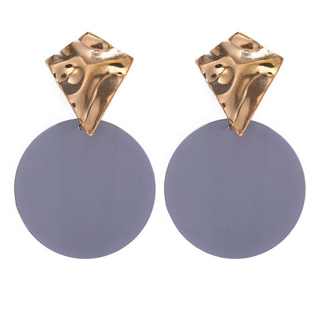 Black Round Metal Earring for Women Gold Shiny Smooth Long Drop Earrings 2019 Fashion Statement Jewelry Pendientes Bijoux