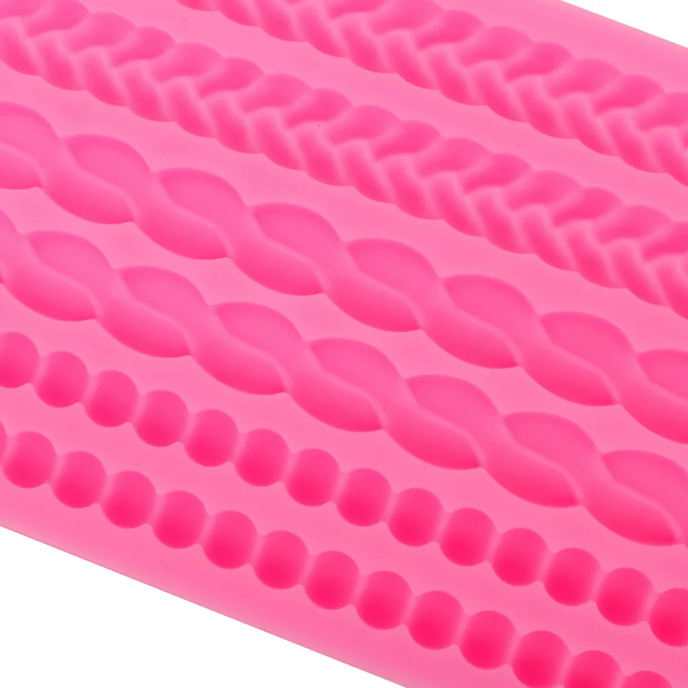 Cake Border Silicone Fondant Mold Chocolate Candy Sugar Mold Baking Mold Braid Rope Bakeware Cake Decorating