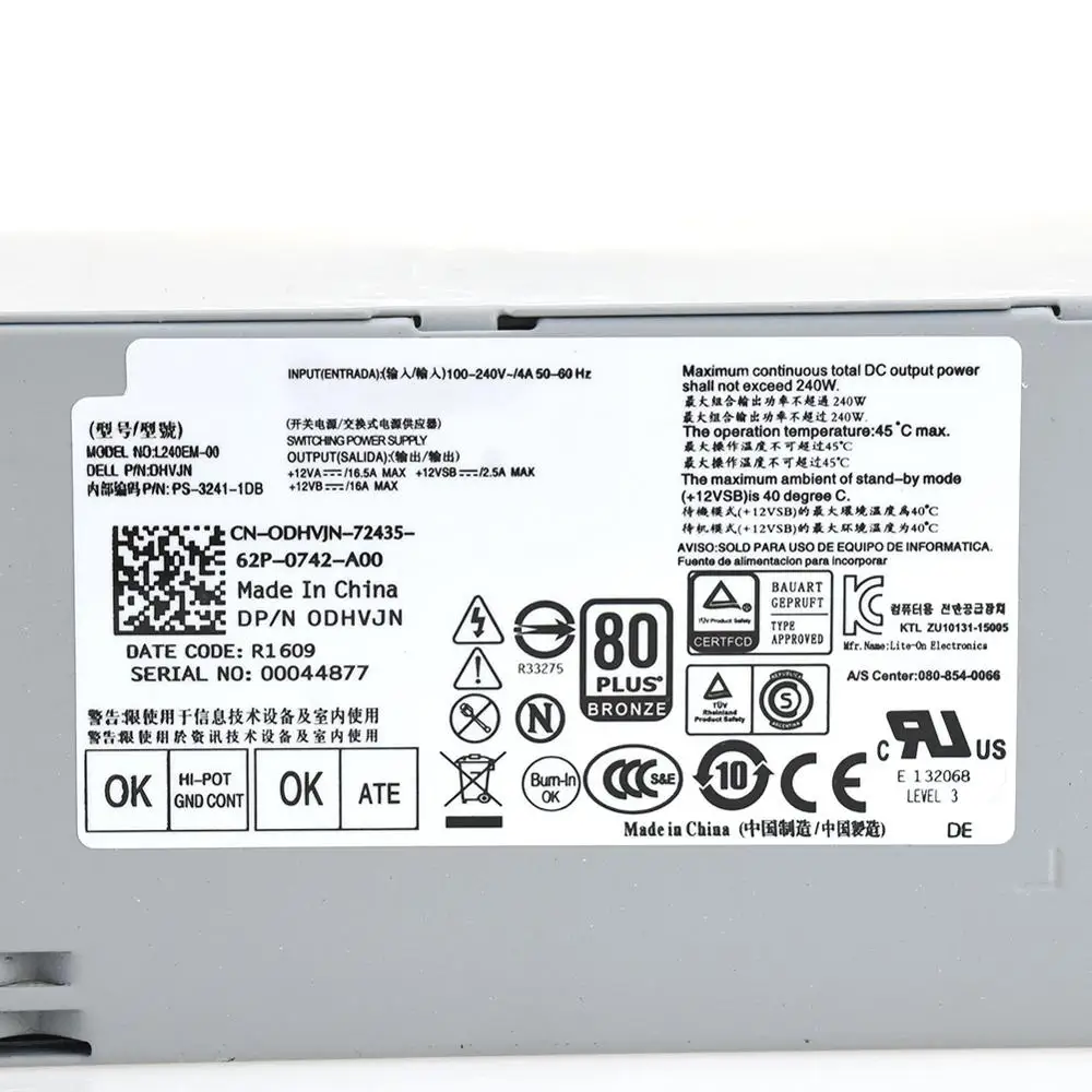 Для DELL OptiPlex 3040 5040 7040SFF Питание 240w B240AM 00 AC240AS 02 HU240AM HU240AS H240AM D240EP N 00|Блоки питания для