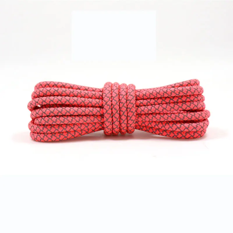 watermelon red Модные круглые светоотражающие шнурки для кроссовок, спортивные безопасные шнурки, женские и мужские шнурки для ночных прогулок, шнурки 100/120 см - Цвет: watermelon red