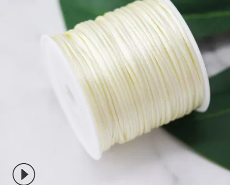 50Meters X 1MM Chinese Knot Rattail Satin Cord for Braided Macrame String Jewelry Findings Beading Rope 34 Colours 