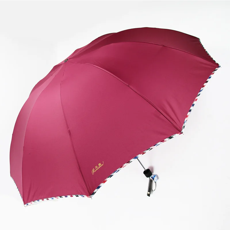 

Paradise Umbrella Genuine Product 3311e Touch Ten Bone All-Weather Umbrella NC Fabric Three-fold Umbrella Customizable Logo Adve
