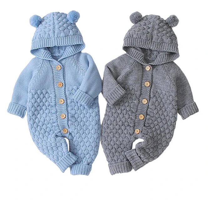 Newborn Rompers Baby Kid Winter Clothes Girl Boy Knitted Crochet Romper Cartoon Bear Jumpsuit Toddler Sweater Children Playsuit Rompers Aliexpress