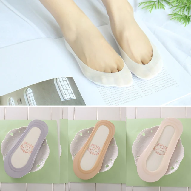 6pcs/3pair Boat Socks for Summer Anti Slip Silicone No Show Socks for Women High Heel Shoe Liner Socks Chausette Femme Invisible 3colors
