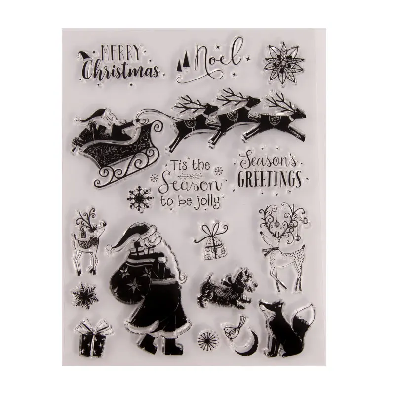 Рождество олень штамп Санта металлические режущие штампы с буквой ясный Штамп для DIY Скрапбукинг бумаги ремесленный шаблон