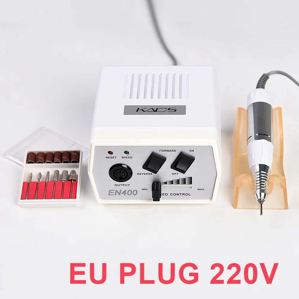 White-220V Электрическая дрель KADS 30000 об/мин, Машинка для педикюра, дрель с ручкой, набор сверл для ногтей, черная дрель, ручка, инструменты для маникюра - Цвет: White-220V
