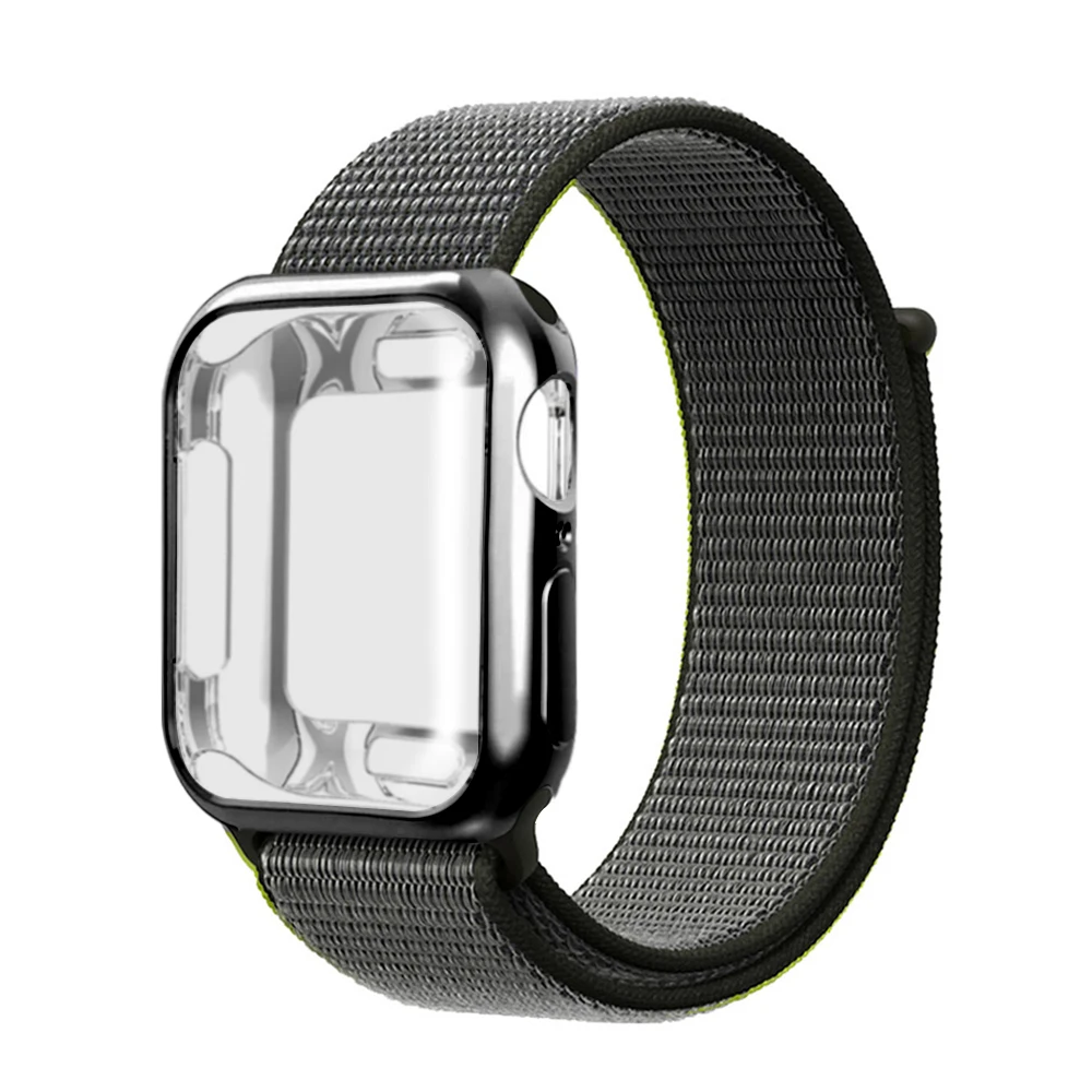 Нейлоновый ремешок+ чехол для Apple watch series 5 4 3 2 1 42 мм 38 мм pulseira band для iwatch 40 мм 44 мм спортивный браслет