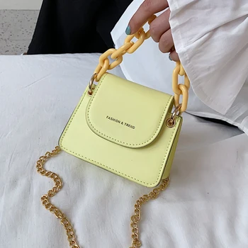

Fashion Mini Solid Color Flap Bags PU Leather Cross Body Bags for Women Chain Shoulder Handbags Travel Bag Purses and Hand Bags