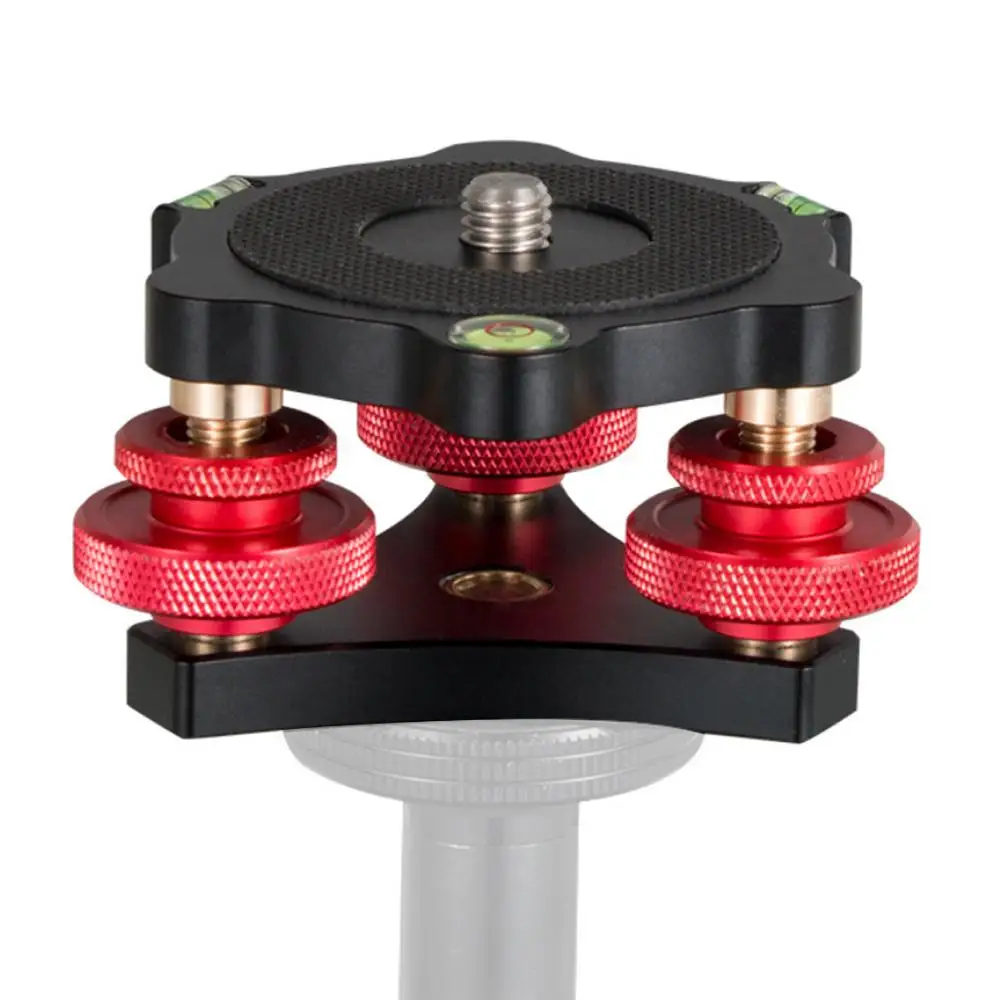 Metal Leveling Base LP-64 Camera Tripod Head Leveling Base Triple-wheel Precision Leveler Bubble Level 3/8" Screw Load 15kg 6