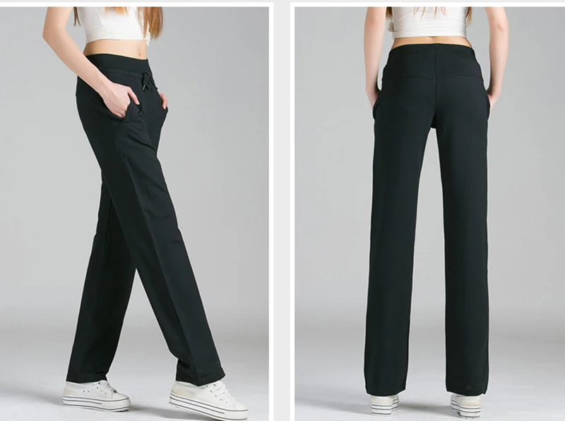 Plus Size Casual Women's Pants Korean Fashion Drawstring Stretch High Waist Sweatpants Solid Baggy Pant Cotton Trousers Mother cargo trousers