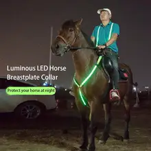 Cheval Horse ошейник светодиодный пояс для ЛОШАДИ НАГРУДНИК нейлоновая тесьма ночное видимое оборудование для верховой езды Paardensport Racing Supply