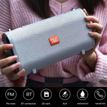 

High power Portable Bluetooth Speaker Waterproof Wireless Outdoor Speaker Support FM Radio TF Card Strap with Subwoofer Column