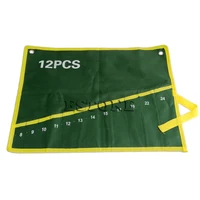 2021 New 12 Pockets Durable Canvas Spanner Wrench Tool Roll Up Storage Bag 1