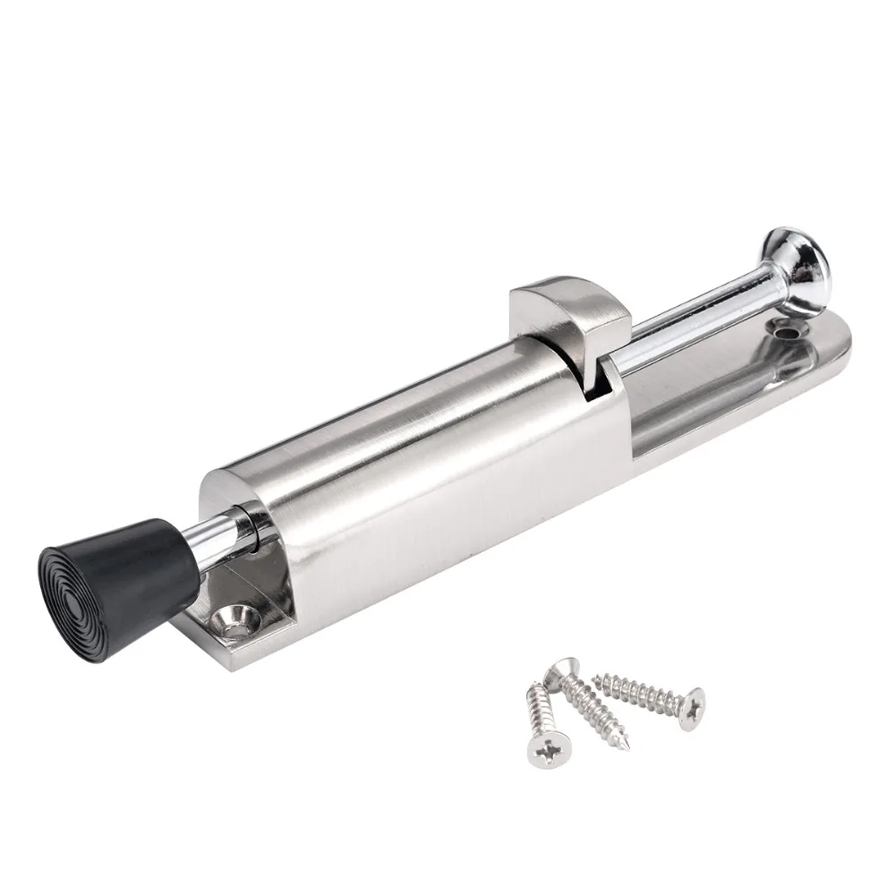

Silver Stainless Steel Door Stopper Spring Loaded Telescopic Step-On Door Holder Stop Release by Foot Hardware Supplies Mayitr