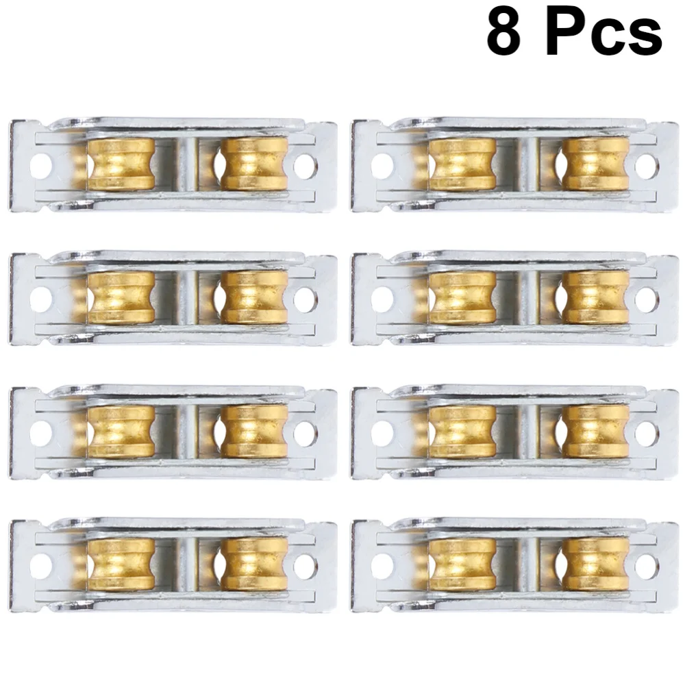 8 PCS Porte Fenêtre Poulie Double Roue Roulement Silencieux Push Pull Porte