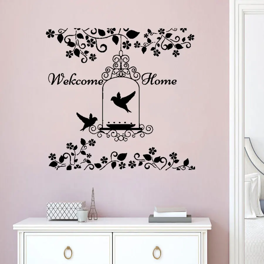 

Welcome Wall Stickers Art Door Decoration Bedroom Wall Mural Removable PVC Sticker Quote Letter Wallpaper Home Decor DW13324