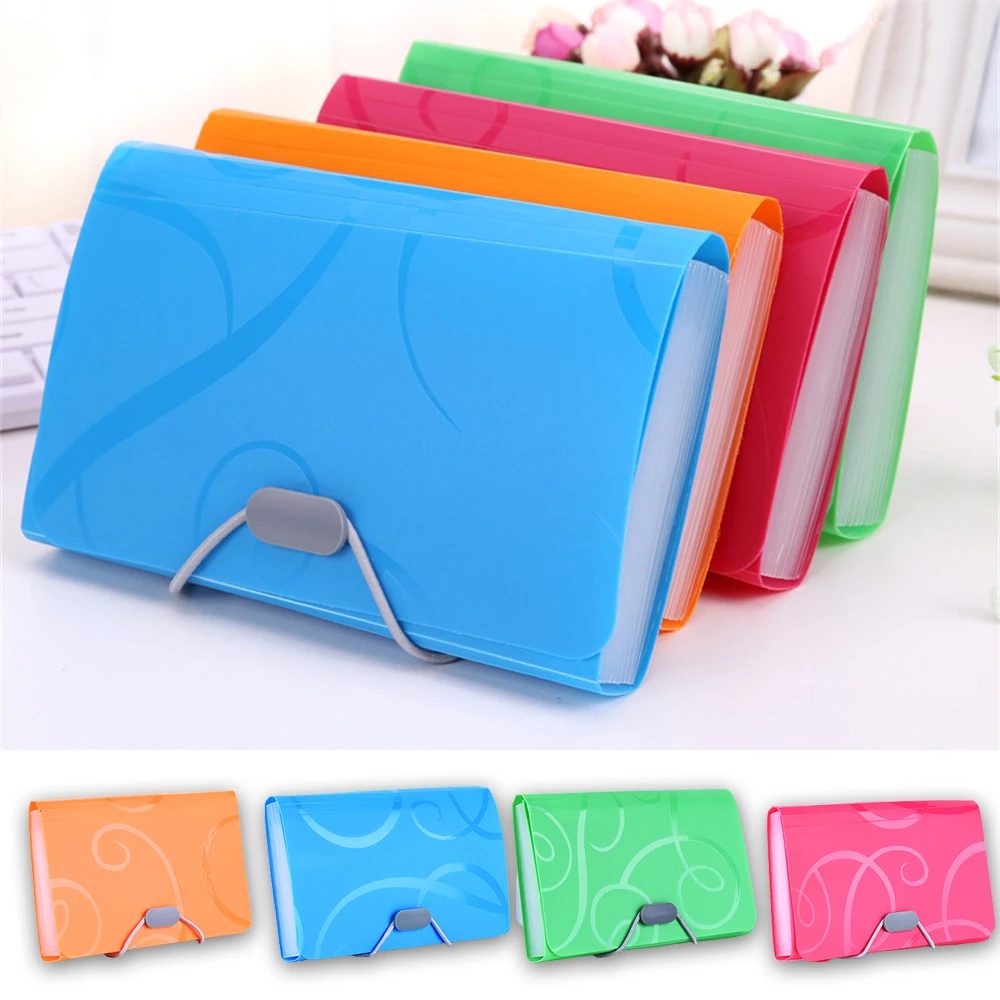 Fast Drop Shipping A6 Organ Bag Expanding File Folder For Documents Candy Colors Supplies Organizer School Office Binder