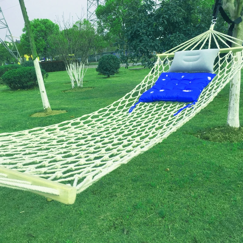 

Single net bed hammock outdoor adult children fishing net type single anti rollover wooden club hammock double net swing