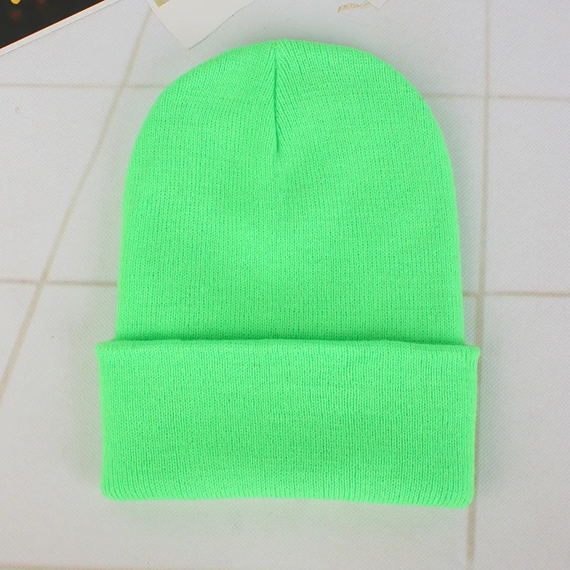 Mütze Winter für Frauen Männer Jungen Mädchen häkeln Schädel Hut einfarbig Unisex Herbst gestrickte Mützen Mütze wilde Accessoires – Detail 24