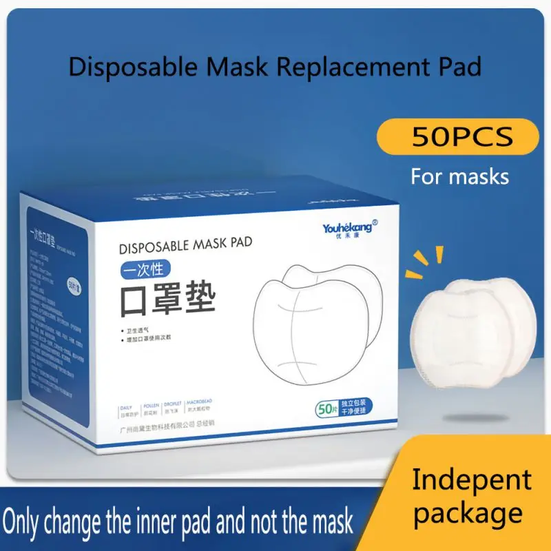 

50pcs/box Disposable Facial Mask Filter Pad Non-woven Mask Replacement Universal Protective Replaceable masks