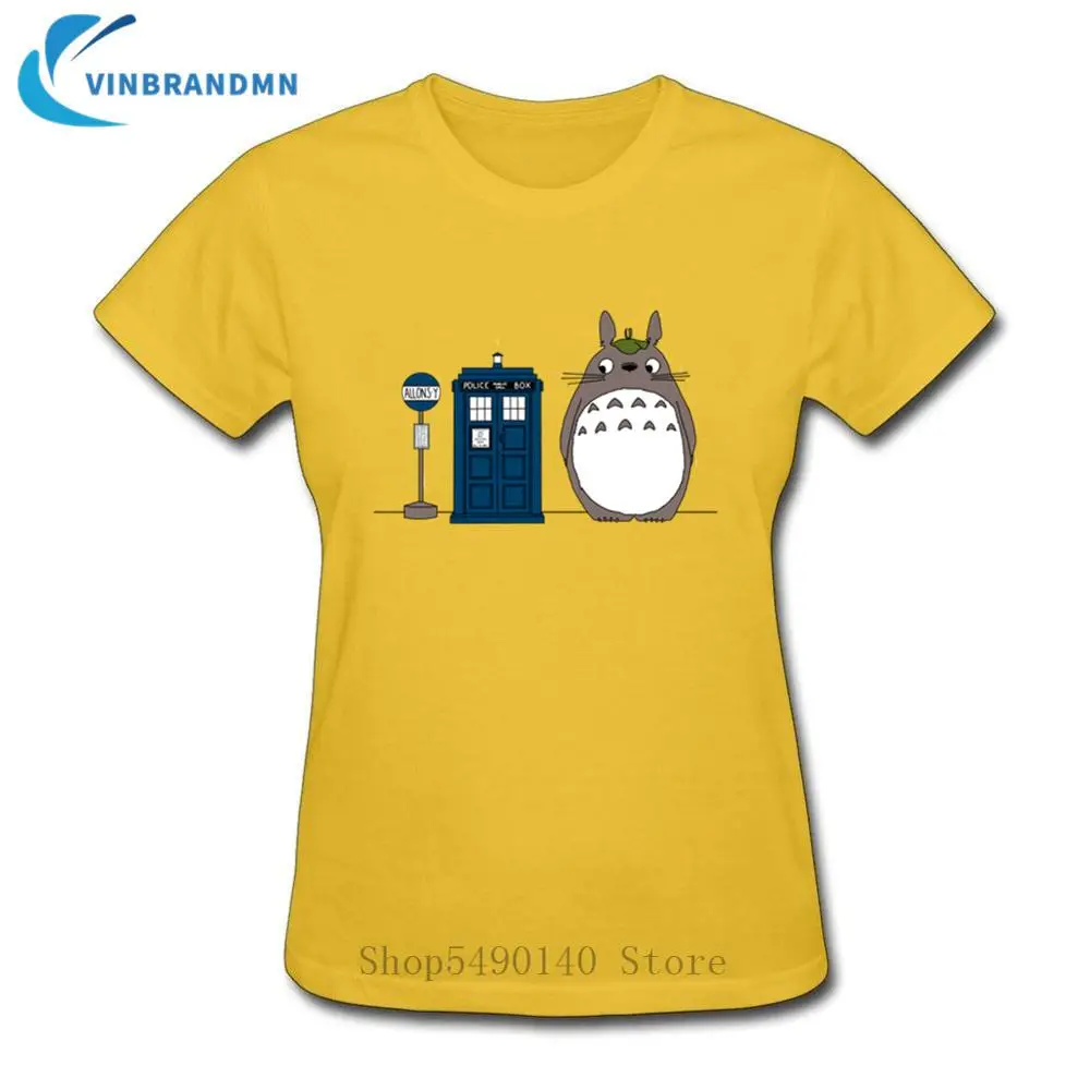 Новинка потрясающая футболка с изображением Тоторо Dr Who одежда в простом стиле
