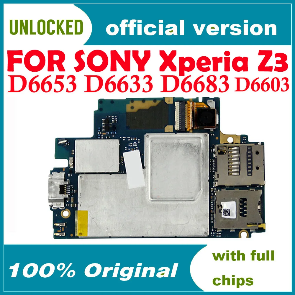 16 ГБ с системой Android для Sony Xperia Z3 D6603 D6653 D6683 D6633 материнская плата 100% оригинальная