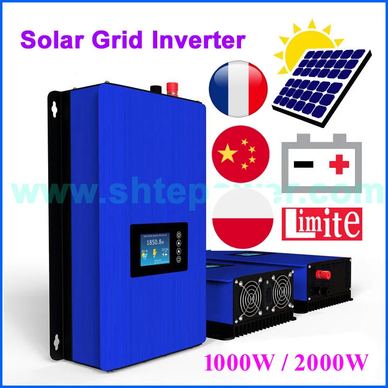 1000W 2000W Solar Panels Battery on Grid Tie Inverter Limiter for Home PV Power System DC 22-65V/45-90V AC 90V-130V 190V-260V
