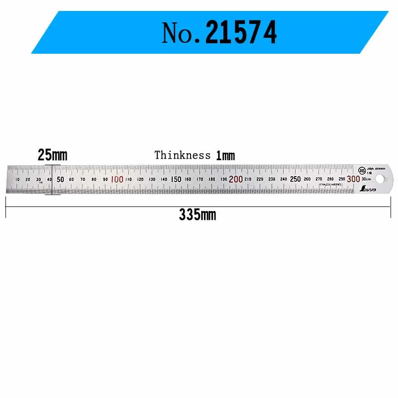 Matt 300mm SHINWA линейка из нержавеющей стали утолщенная шкала 15 30 60 100 см 21573~ 21576 серия с прочной гравированной шкалой - Цвет: Matt 300mm