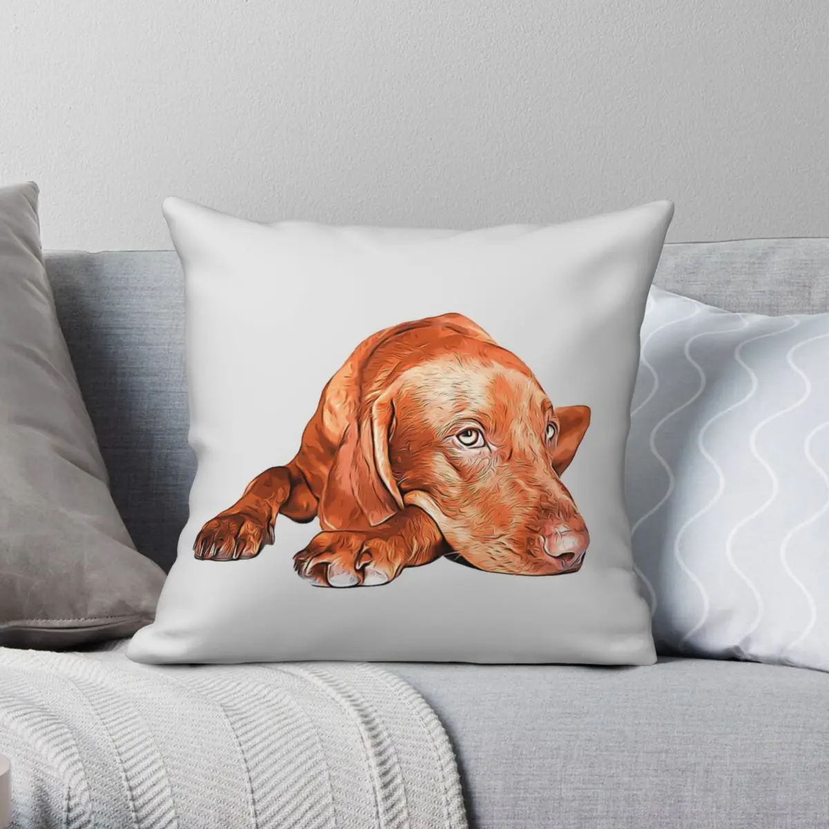 

Венгерская квадратная наволочка Vizsla из полиэстера и льна с бархатным узором, Декоративная Подушка на молнии, Чехол Диван, чехол для подушки