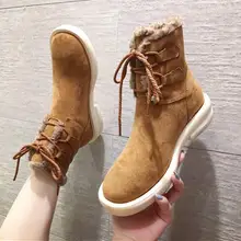 Зимние сапоги; женская обувь; женские ботинки; модные короткие теплые ботильоны на меху на плоской подошве; зимние сапоги; Новинка года; зимние теплые сапоги из флока; B23