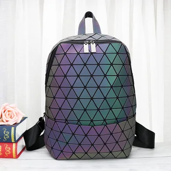 

Geometric Backpack Reflective Stripe Laptop Student School Holographic Backpack Large Capacity Backpack Travel Bagpack Mochila