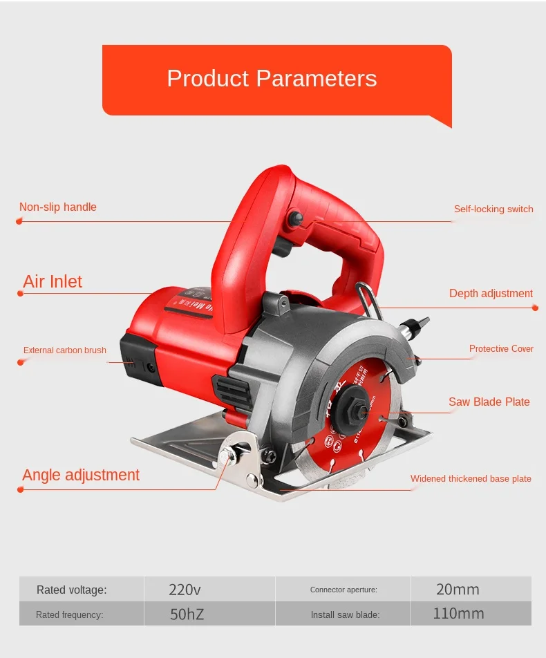 Мраморная плитка Портативный станок для резки электрическая сталь дерево