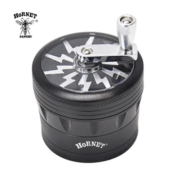 

HORNET Lightning Style 4 Piece Aircraft Aluminum Tobacco Herb Grinder Metal Smoking Grinders Grass Hand Crank Crusher Muller