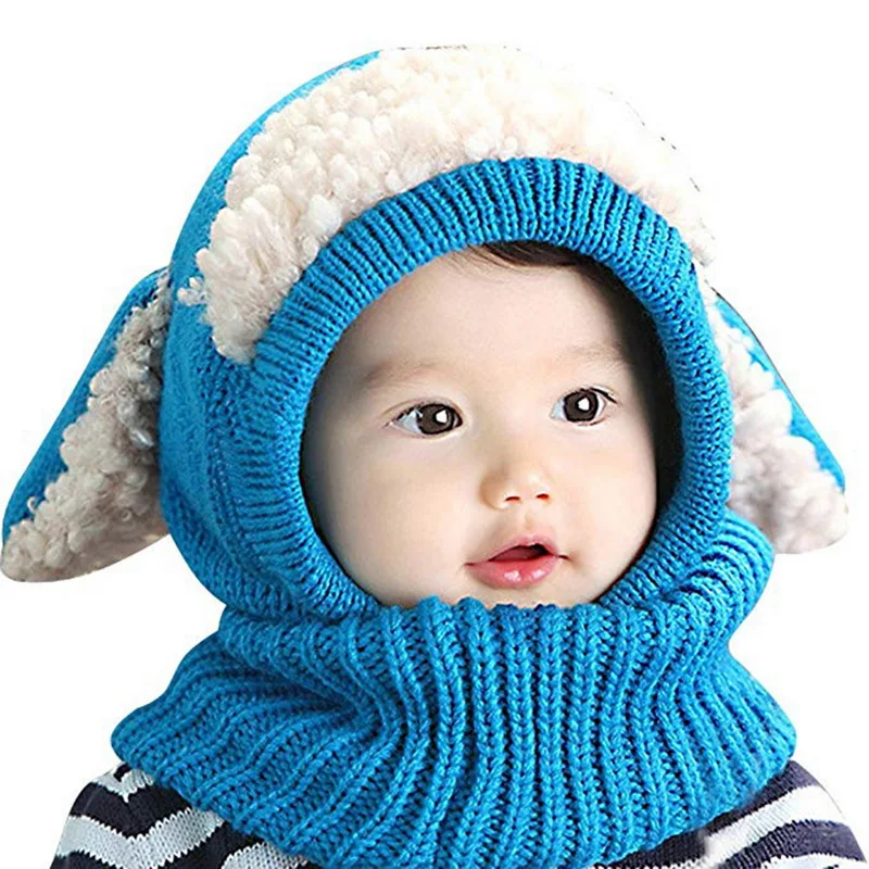 Kids Winter Hats Girls Boys Children Warm Caps Scarf Set Baby Bonnet Enfant Cartton Cute Hat Girl Boy Photograph Props