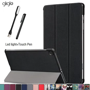 

Gligle Leather case for Samsung Galaxy Tab S6 Lite 10.4 SM-P610 SM-P615 Tablet Smart cover shell +Led+touch pen