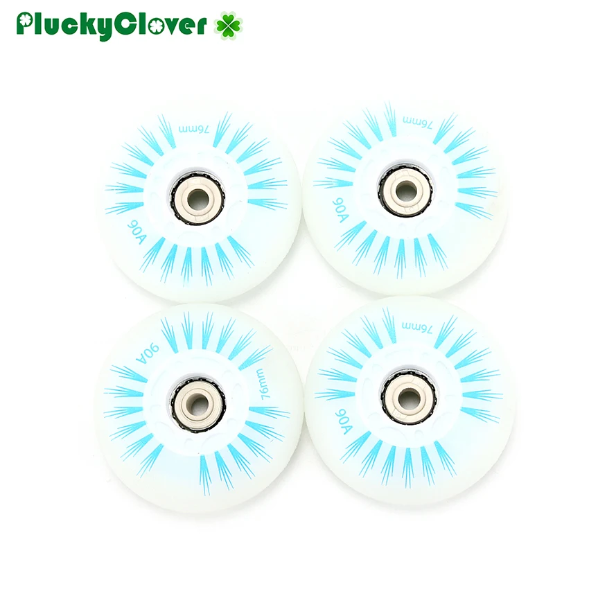 4pcs Flashing Inline Roller Skates Wheel 60mm 64mm 68mm 70mm Flash Wheel PU Sliding Skate Slalom Wheels Kids