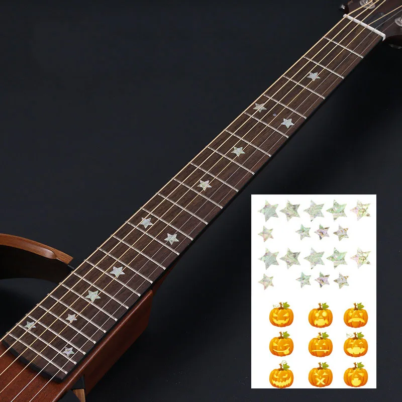 Гитара Гриф наклейка s Аксессуары для гитары инструмент крест инкрустация наклейки ультратонкие наклейки для электроакустической гитары бас укулеле